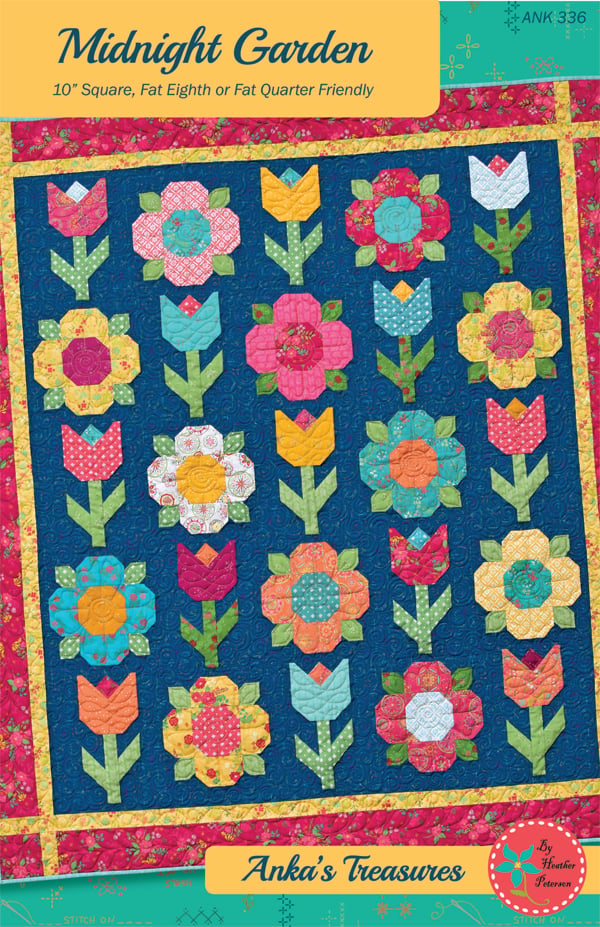 Market Day Quilt Kit with Pattern using Midnight in the Garden by Sweetfire Road - outlet Finished size 60